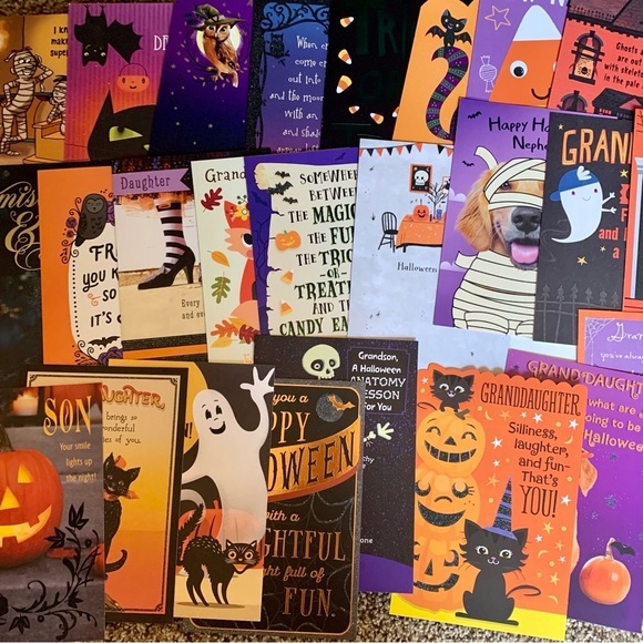 Lot of 25 Hallmark Halloween Greeting Cards Son Daughter Grandson Granddaughter - Picture 1 of 13
